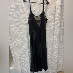 ❌SOLD❌Vintage Frederick's of Hollywood black mesh maxi dress
